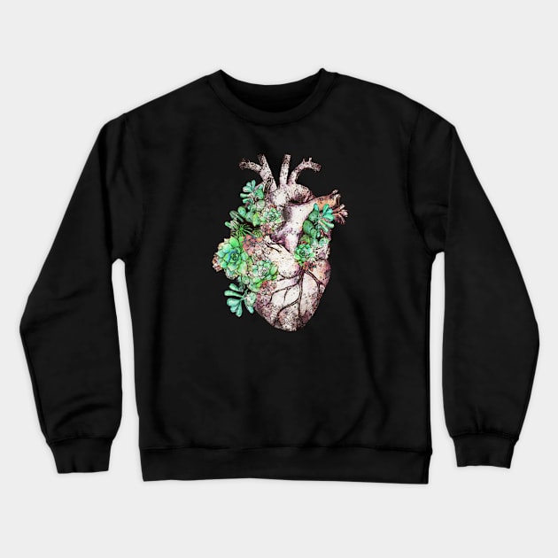 Human heart, succulents plant lovers, Heart ,Human Anatomy, Plants lovers gift Crewneck Sweatshirt by Collagedream